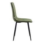 Corduroy Upholstered Dining Chairs | Set-of-2 | Dark Green