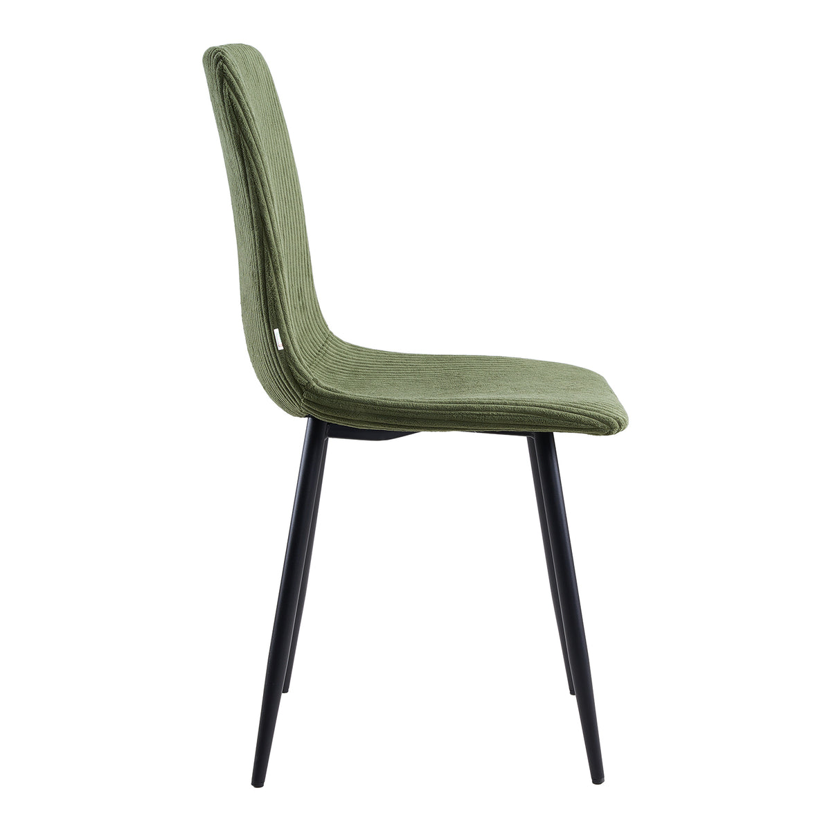 Corduroy Upholstered Dining Chairs | Set of 2 | Dark Green