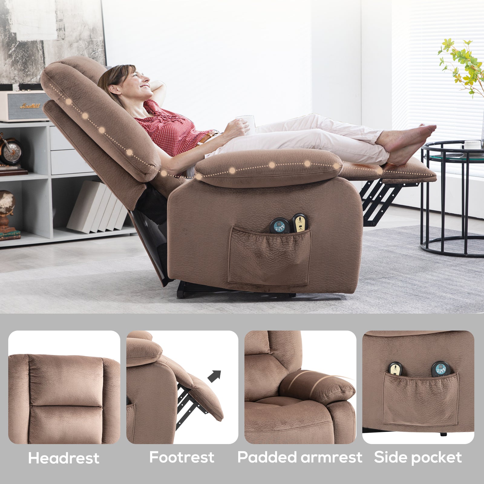 Riser Recliner Chair Lift W/ Vibration Heat