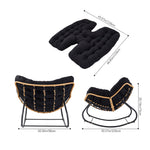Elegant Rattan Rocking Chair With Cushioned Seat – Stylish And Comfortable Relaxation | Black