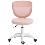 Armless Office Chair With Mesh Back | Pink