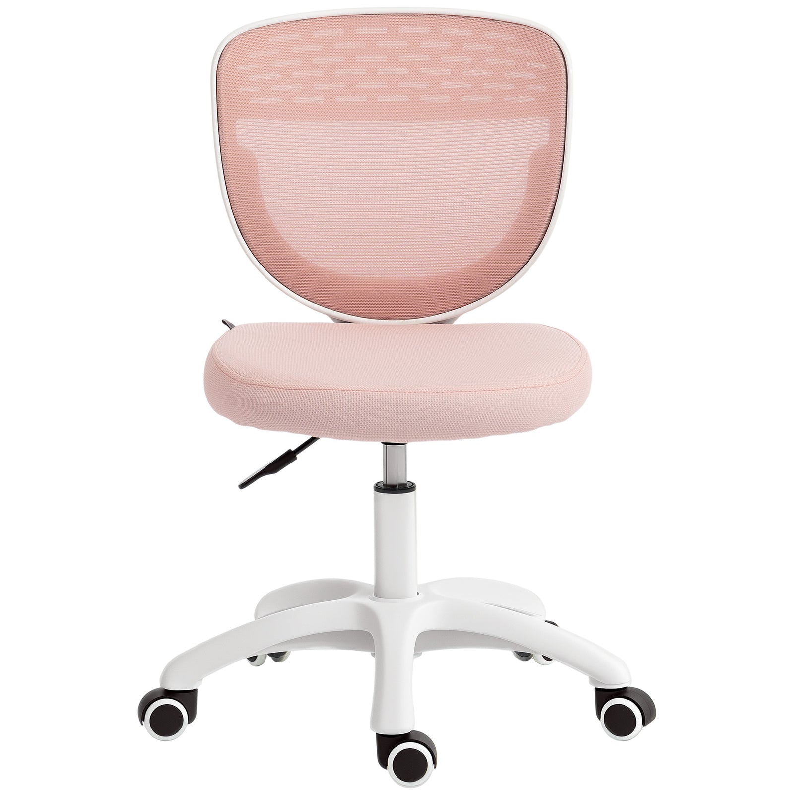 Armless Office Chair With Mesh Back | Pink