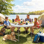 Outsunny 4ft Picnic Table Folding Heavy Duty, White