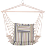 Garden Hanging Hammoc Thick Rope Frame Wooden Arms Safe | Multi Colour