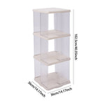 3-tier Plastic Square Rotating Bookshelf