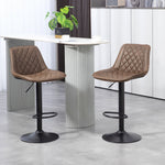 Adjustable Swivel Bar Chairs Kitchen Brown