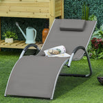 Outsunny Aluminium Frame Sun Lounger Reclining Chair With Pillow