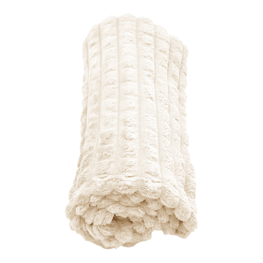 Cozy Checkered Throw Blanket Soft Double-sided Use, Warm & Easy To Clean | Extra Large | Beige