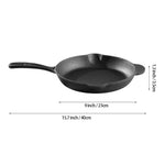20cm/23cm/26cm Dia Round Cast Iron Skillet Frying Pan With Handle | Medium | Black