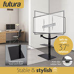 Futura Futura Tv Floor Stand 30 To 75 Inch Height Adjustable Swivel Mount With Shelf Supports 40kg