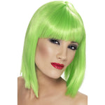 Glam Short Blunt Wig With Fringe | Neon Green