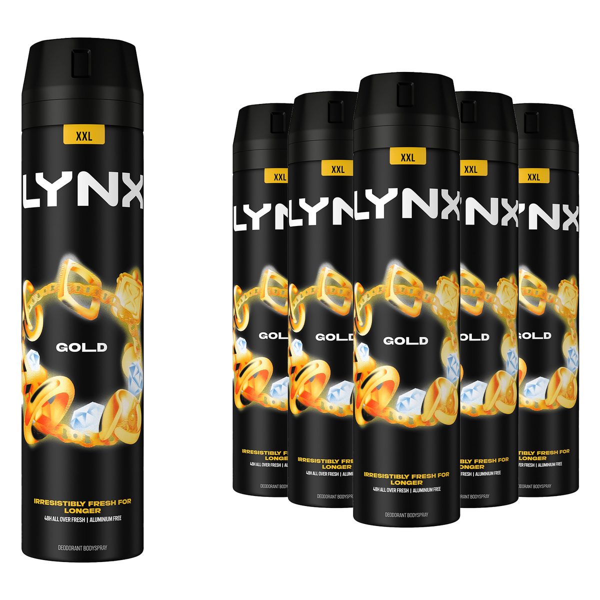 Xxl Gold 48-hour High Definition Fragrance Body Spray Deodorant, 250ml | Set of 36