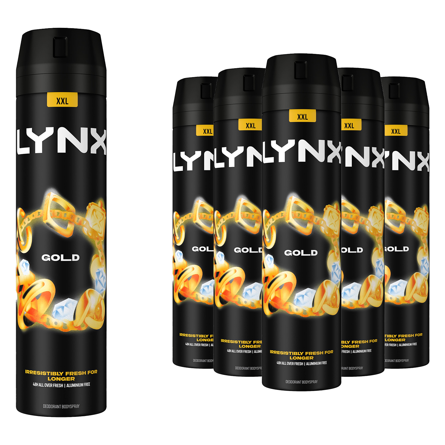 Xxl Gold 48-hour High Definition Fragrance Body Spray Deodorant, 250ml | Set of 18