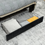 King Size Bed Frame With Storage And Adjustable Headboard | Black