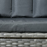 6 Seater Rattan Garden Furniture Set W/ Glass Tabletop