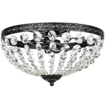 Chandelier Crystal Ceiling Light With E14 Base 2-lights | Black