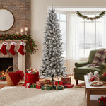 Flocked Christmas Tree With X-frame Stand | 7ft