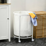 100l Round Laundry Hamper With Wheels For Bedroom