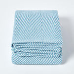 Cotton Halden Chevron Grey Throw | 225cm x 255cm | Teal
