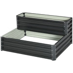2 Tier Galvanized Raised Garden Bed Dark Grey