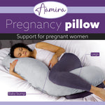 L Shaped Pregnancy Pillow, 145x25x20cm Shredded Memory Foam Full Body Maternity Cushion For Sleeping | J Shape | Light Grey