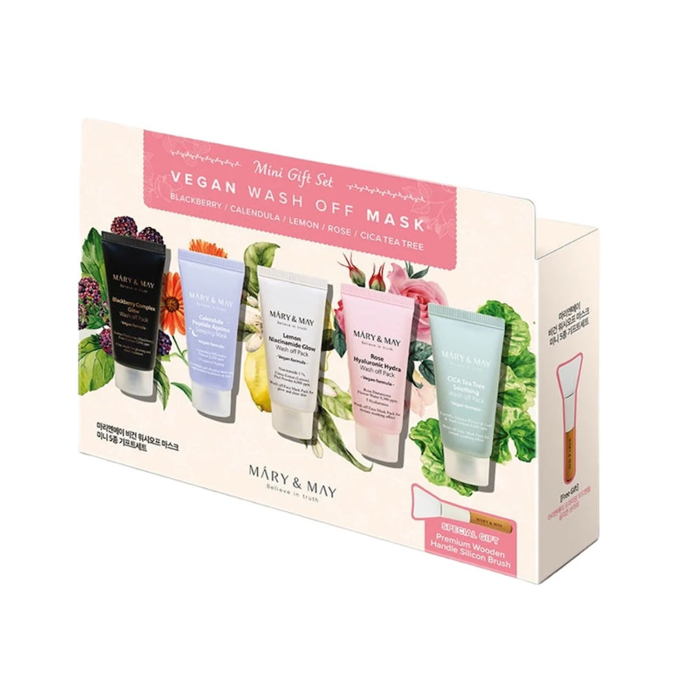 Vegan Wash Off Mask Mini Gift Set 5pcs