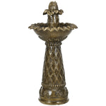 2-tier Outdoor Waterfall Fountain With Electric Pump, Brown