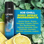 Ice Chill 3pk Bundle Of 250ml Body Spray And 225ml & 500ml Shower Gels