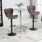Bar Stools Set Of 2 Pu Leather Adjustable | Brown