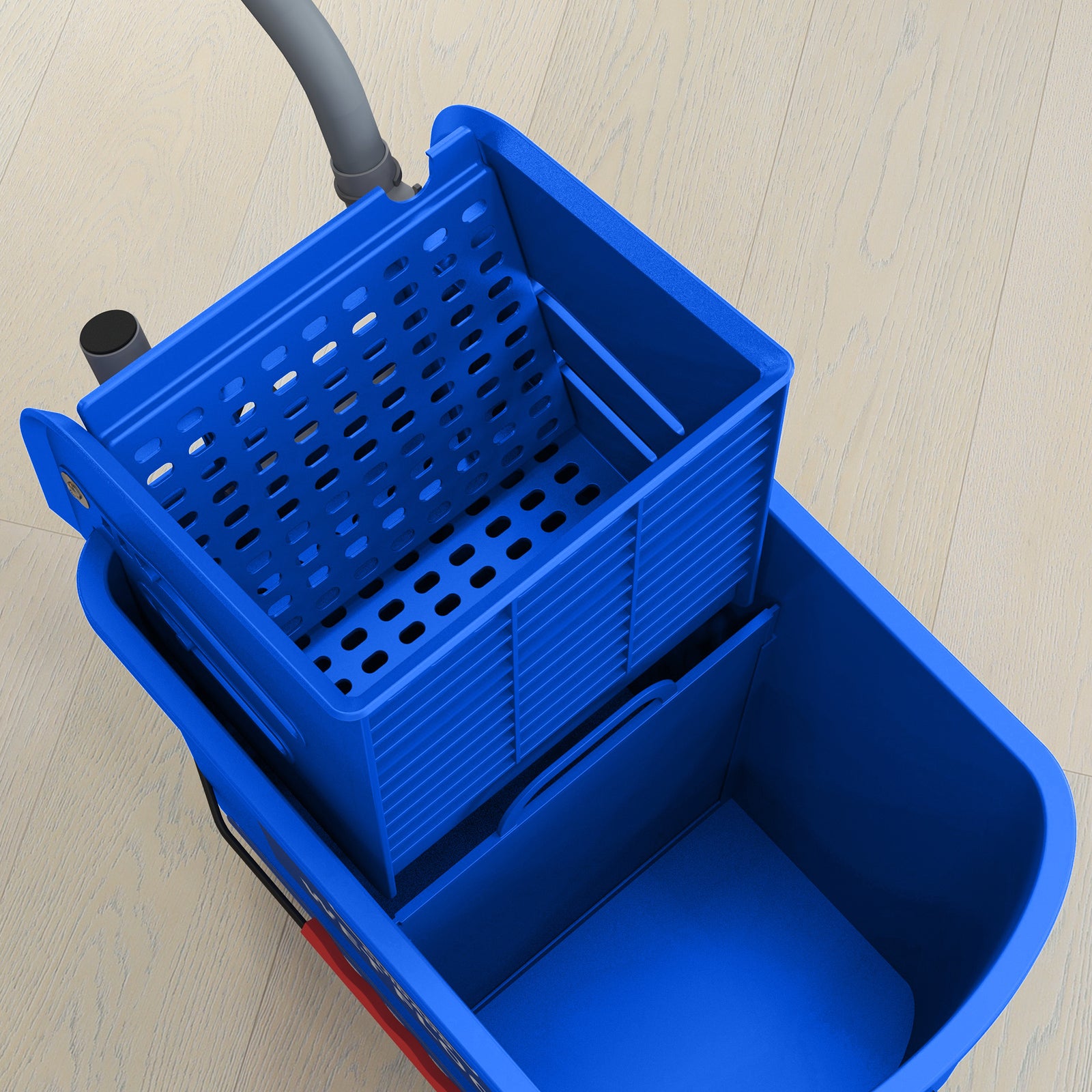 20l Mop Bucket With Wringer Handle On Wheels Floor Cleaning | One Size | Blue