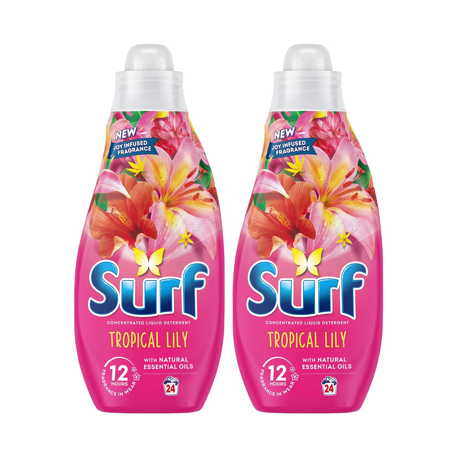 Surf Laundry Washing Liquid Detergent Tropical Lily 1.30 Litre, 48 Washes, 2pk
