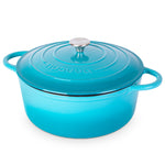 Cast Iron Dutch Oven Casserole Pot With Lid - 30cm (6.9l) | Blue