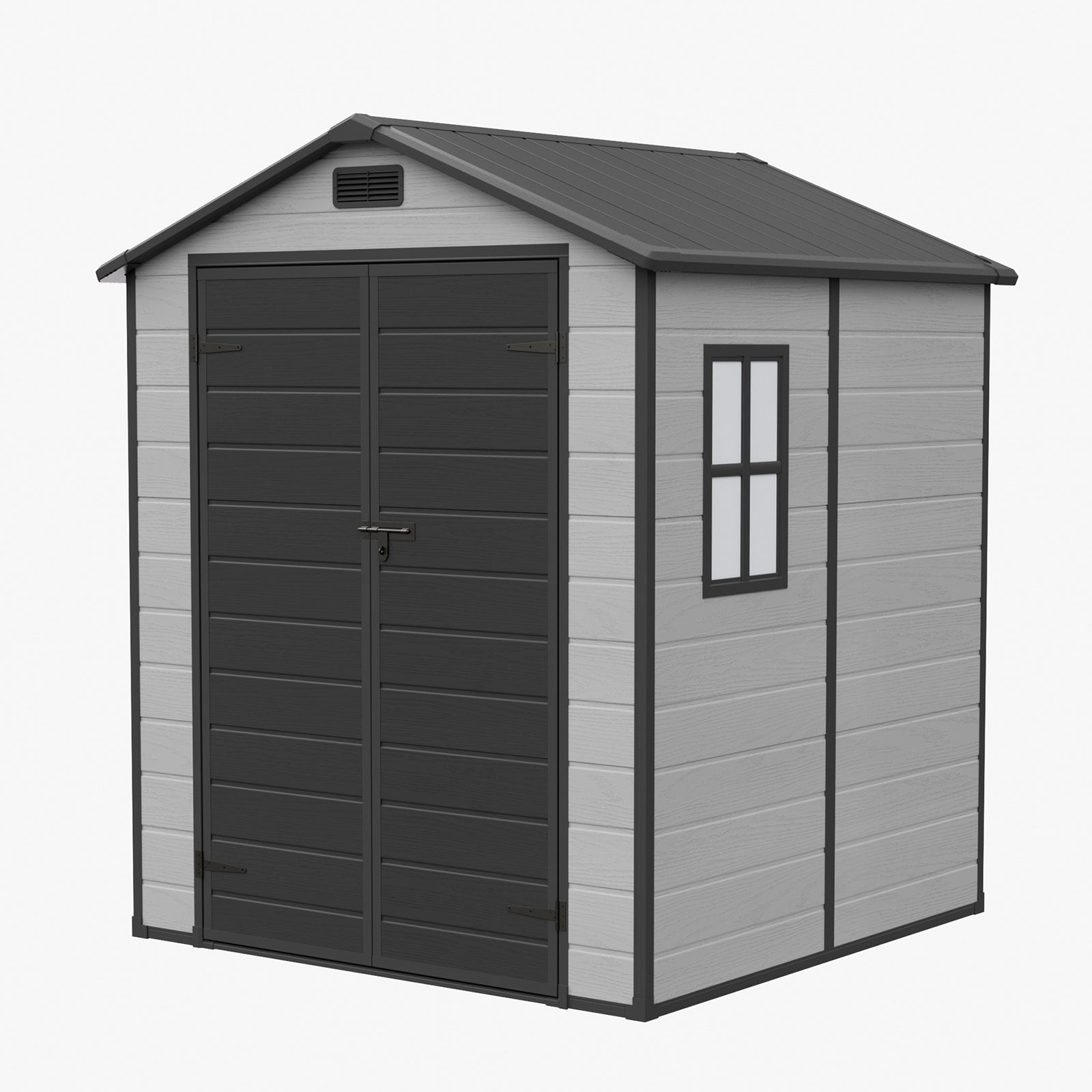 6x6 Ft Outdoor Garden Plastic Storage Shed | Black