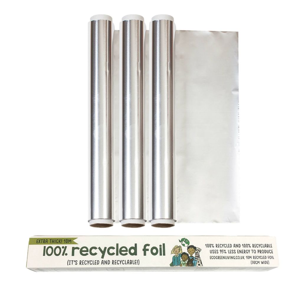 100% Recycled Aluminium Foil - 30cm X 10m | Set of 3 | Silver