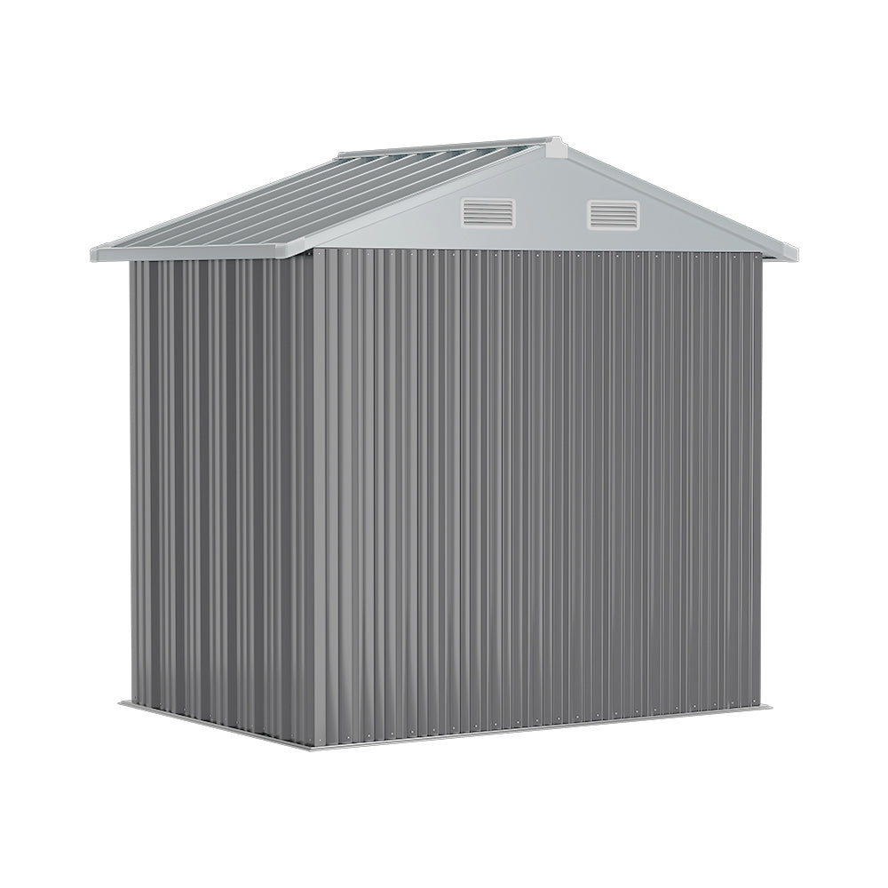 4x6 Ft Metal Storage Shed With Double Lockable Doors & 4 Air Vents  Outdoor Tool Shed For Garden