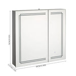 Led Bathroom Mirror Cabinet With Double Doors, Adjustable Shelves