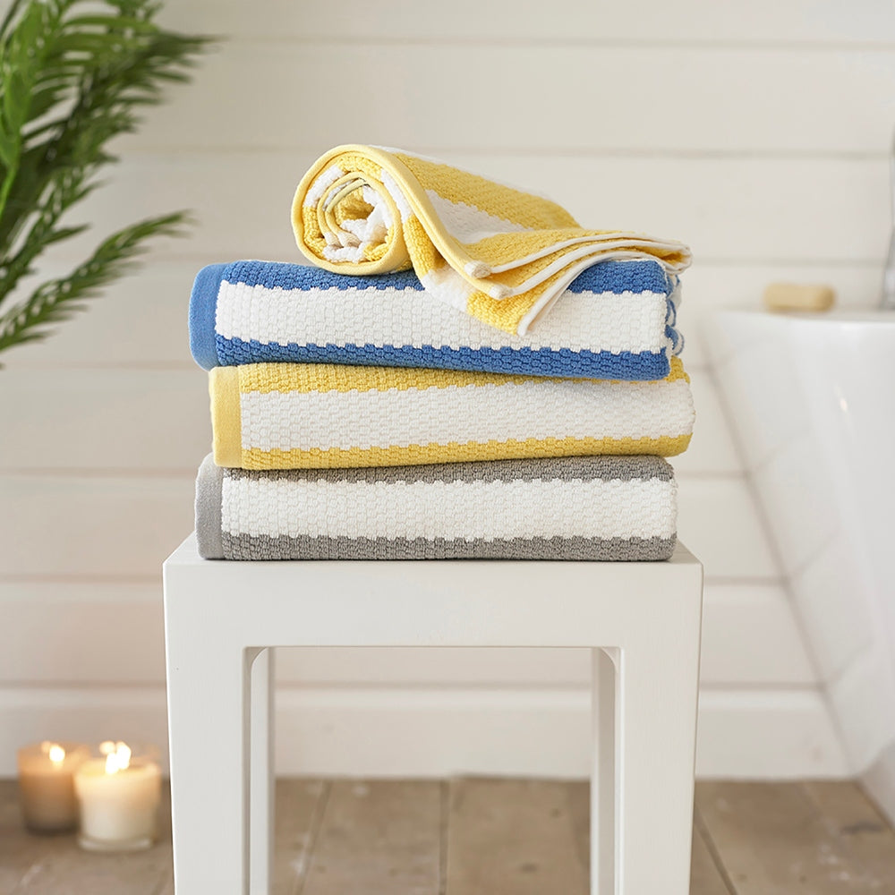 Boston Striped Towels – Vibrant, Soft & Absorbent 100% Cotton Luxury | Bath Sheet | Royal Blue