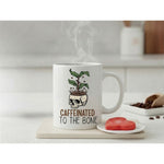 Dyzi Caffeinated To The Bone Quote Ceramic Coffee Mug White