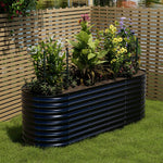 Raised Garden Boxes Oval-shaped Galvanized Steel Raised Garden Bed | Medium | Anthracite