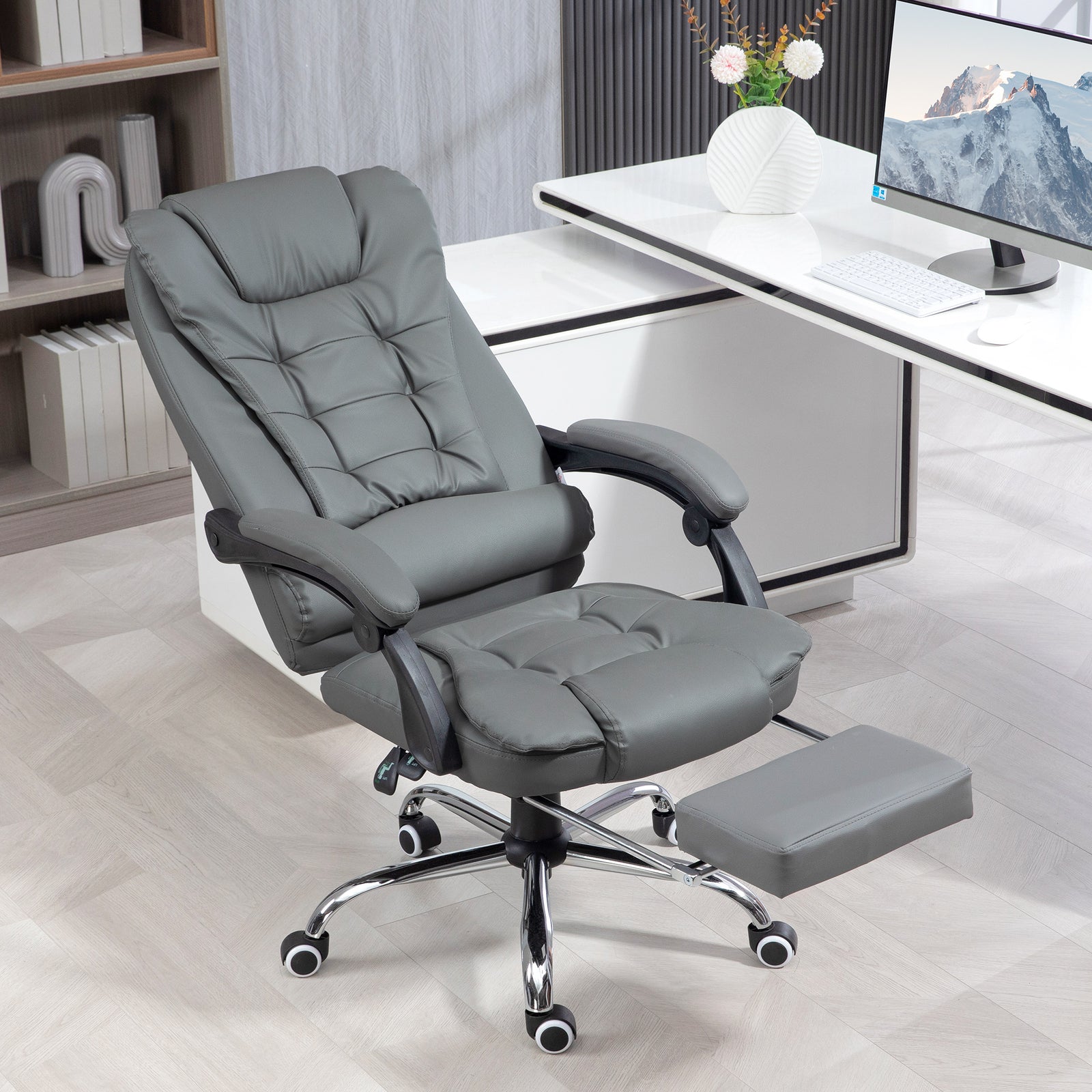 Pu Leather Executive Chair With Footrest