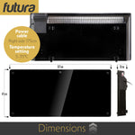 Electric Wifi Glass Radiator Panel Heater Black Wall Mounted Or Floor Standing Bathroom Safe, Timer And Thermostat | 2000w | Black