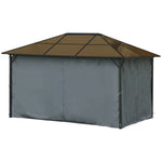 Pc Hardtop Gazebo With Aluminium Frame And Curtains | Medium | Gray
