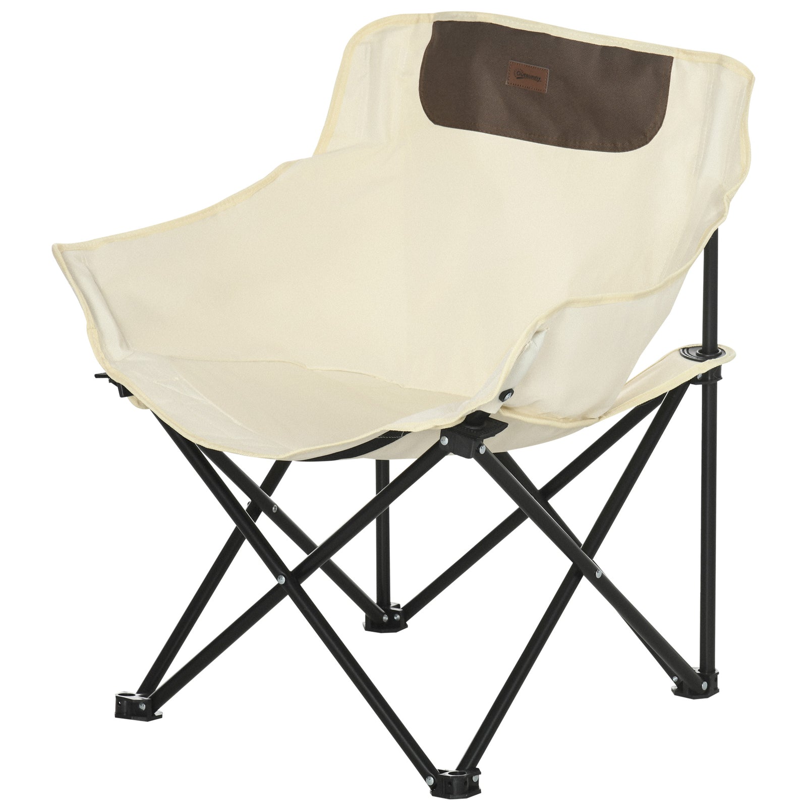 Folding Camping Chair W/ Carrying Bag And Storage Pocket | White