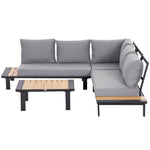 4 Pcs Garden Furniture Conversation Set With Loveseat Table