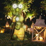 2 Tortoises Garden Statue With Solar Light, Outdoor Decor