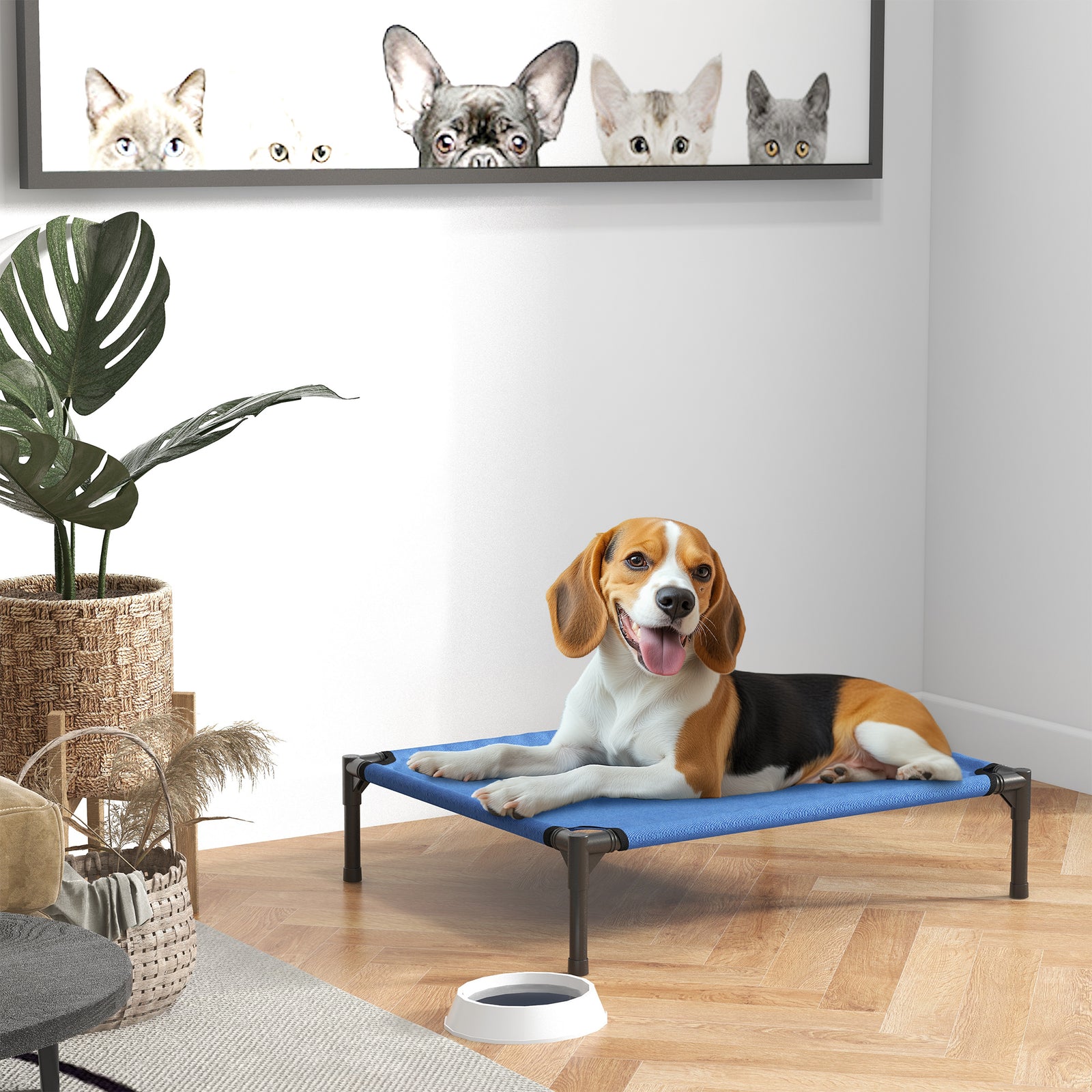 Pawhut Elevated Pet Bed Cool Cot Dog Sleep Folding Indoor Outdoor Camping 76lcm