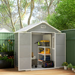 6 X 5ft Resin Garden Shed With Floor And Window | Dark Gray