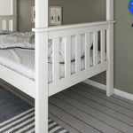 Carra Wooden Single Bunk Bed With Memory Foam Mattresses | Single | White