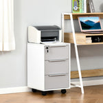 Modern 3 Drawer Mobile Locking File Cabinet