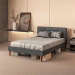 Single/double/king Upholstered Bed Frame With Wooden Slat | Double